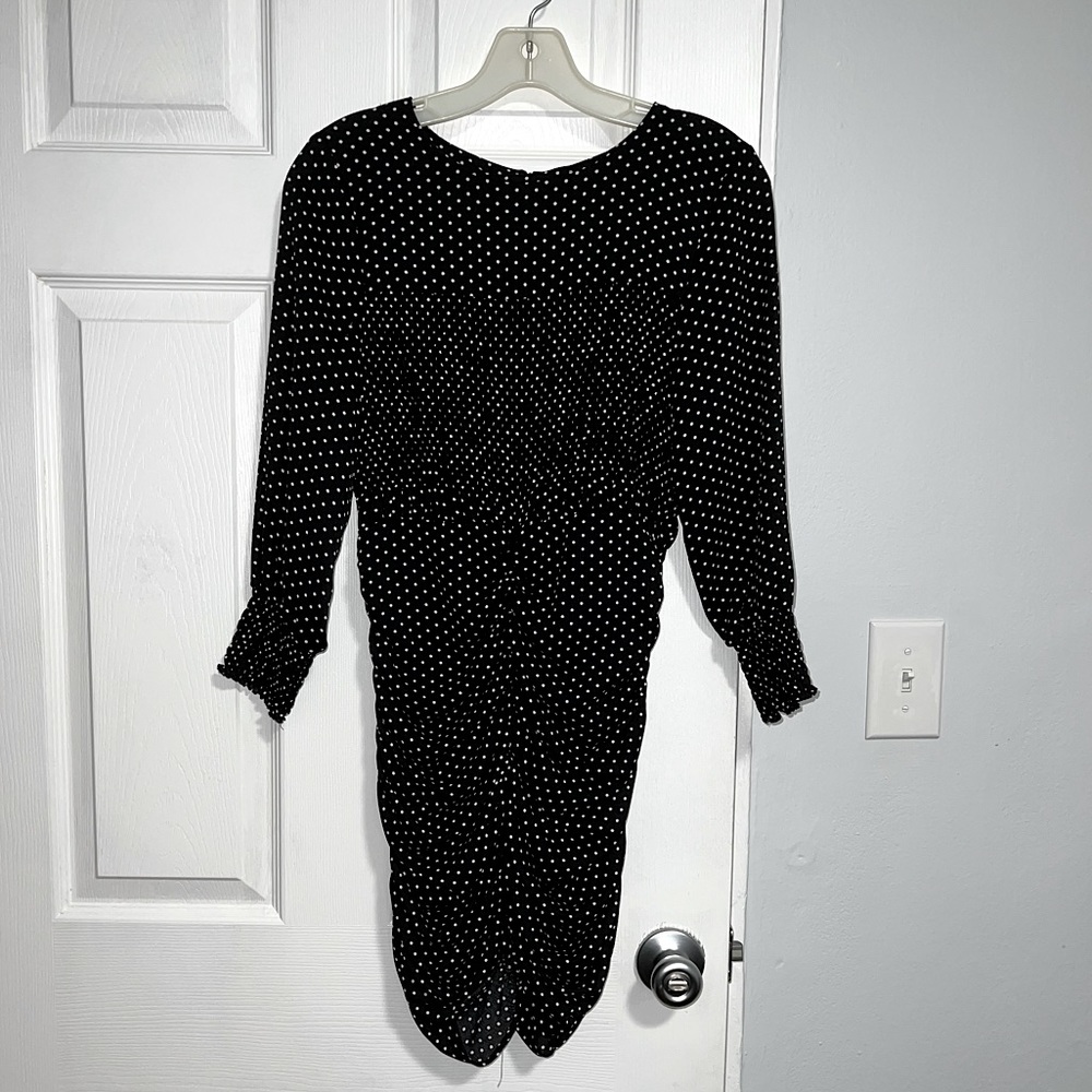 Polka dot ruched Zara dress